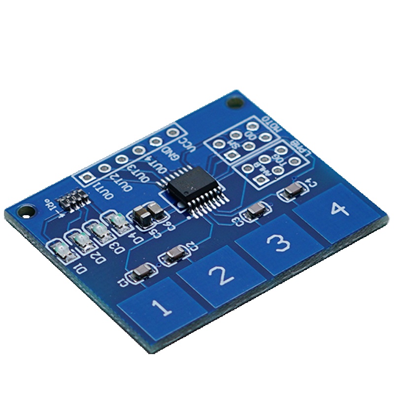 单路/4路/8路 电容式触摸按键传感器 ttp224_4路触摸开关 未焊排针(1