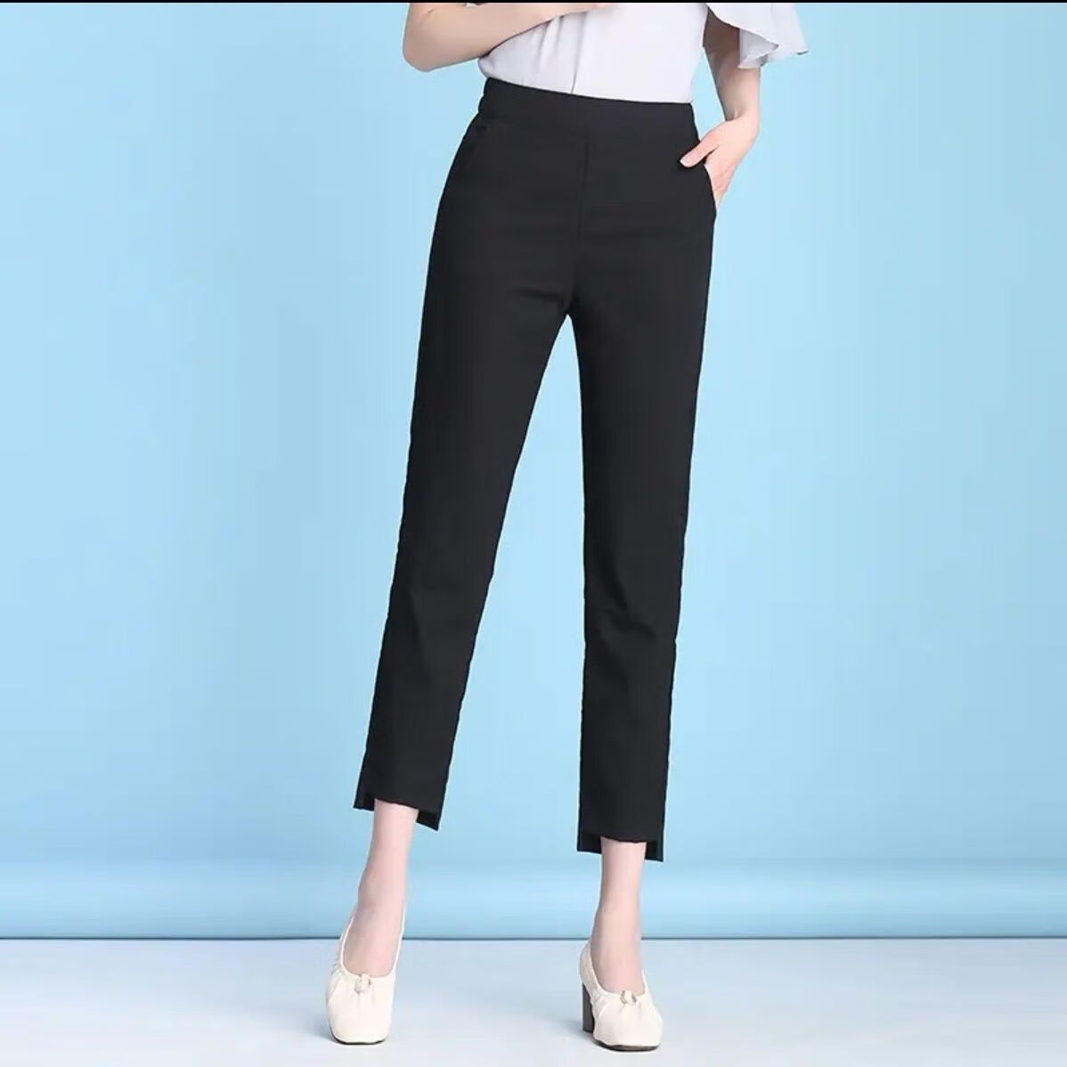 悠丛女式灯笼裤新款阔腿提花束脚哈伦裤休闲九分裤女夏季薄款不规则棉