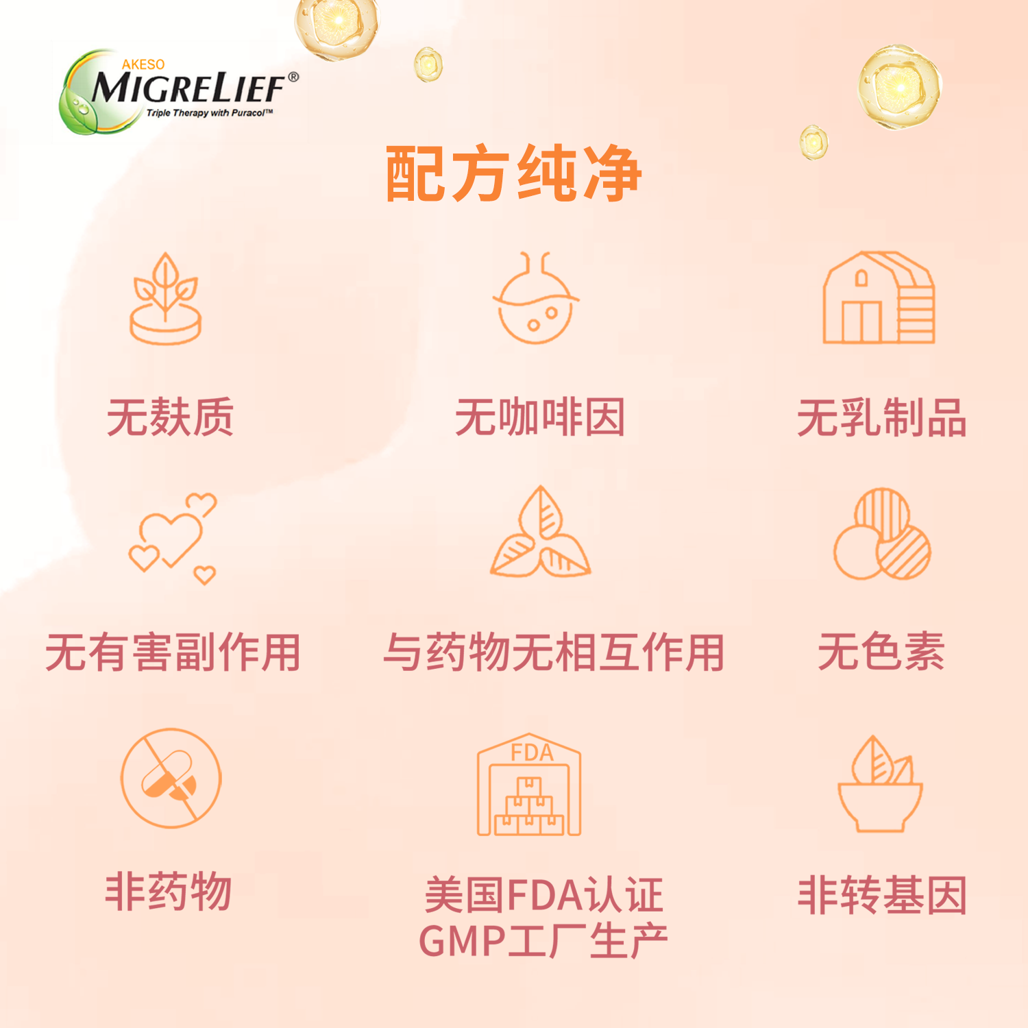 MigreLief美国进口迈立疏镁补剂小白菊预防缓解月经性舒缓偏头痛头疼头晕 舒缓偏头痛头疼头晕 60粒*1瓶