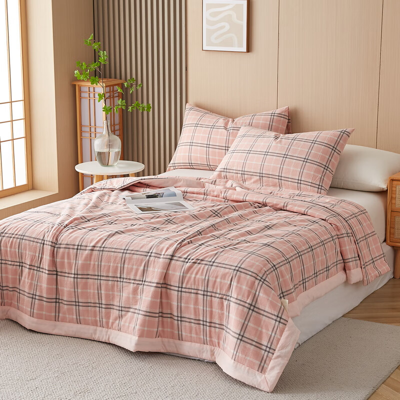 CIBOAKIEIG100%新疆棉空调被A类夏凉被薄被子可水洗夏季单双人被芯可机洗 乔南—粉 150*200cm