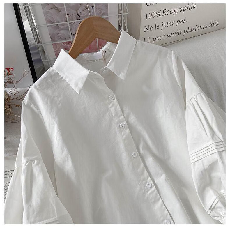 秸汐广州普宁品牌衬衫女春秋女装2024年新款泡泡袖衬衫女冬设计感小众