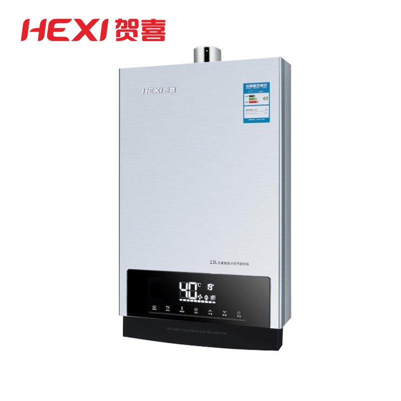 贺喜电器(hexi)s9款13l燃气热水器 家用热水器精确控温 巨幕大屏 恒温