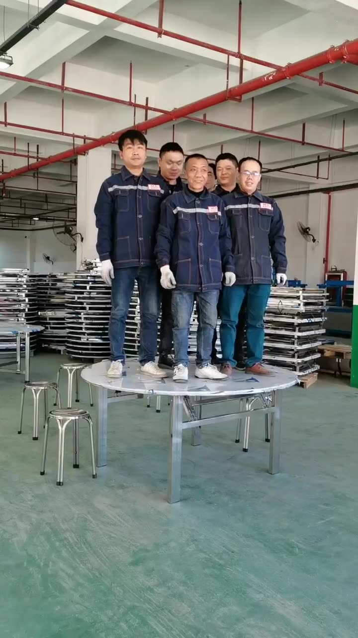 特厚304不锈钢转盘圆桌折叠桌子家用夜宵大排档10人8人饭桌餐桌 特厚2.6米圆桌+1.8米转盘