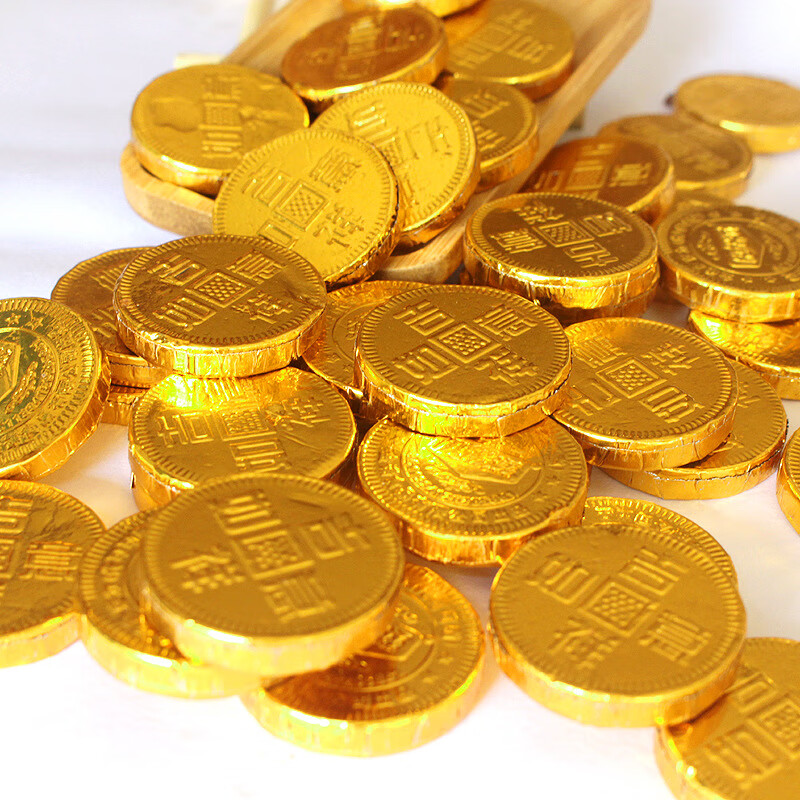 牛堡屯老张家 金币巧克力金元宝金币黑巧克力散装 烘焙巧克力500克