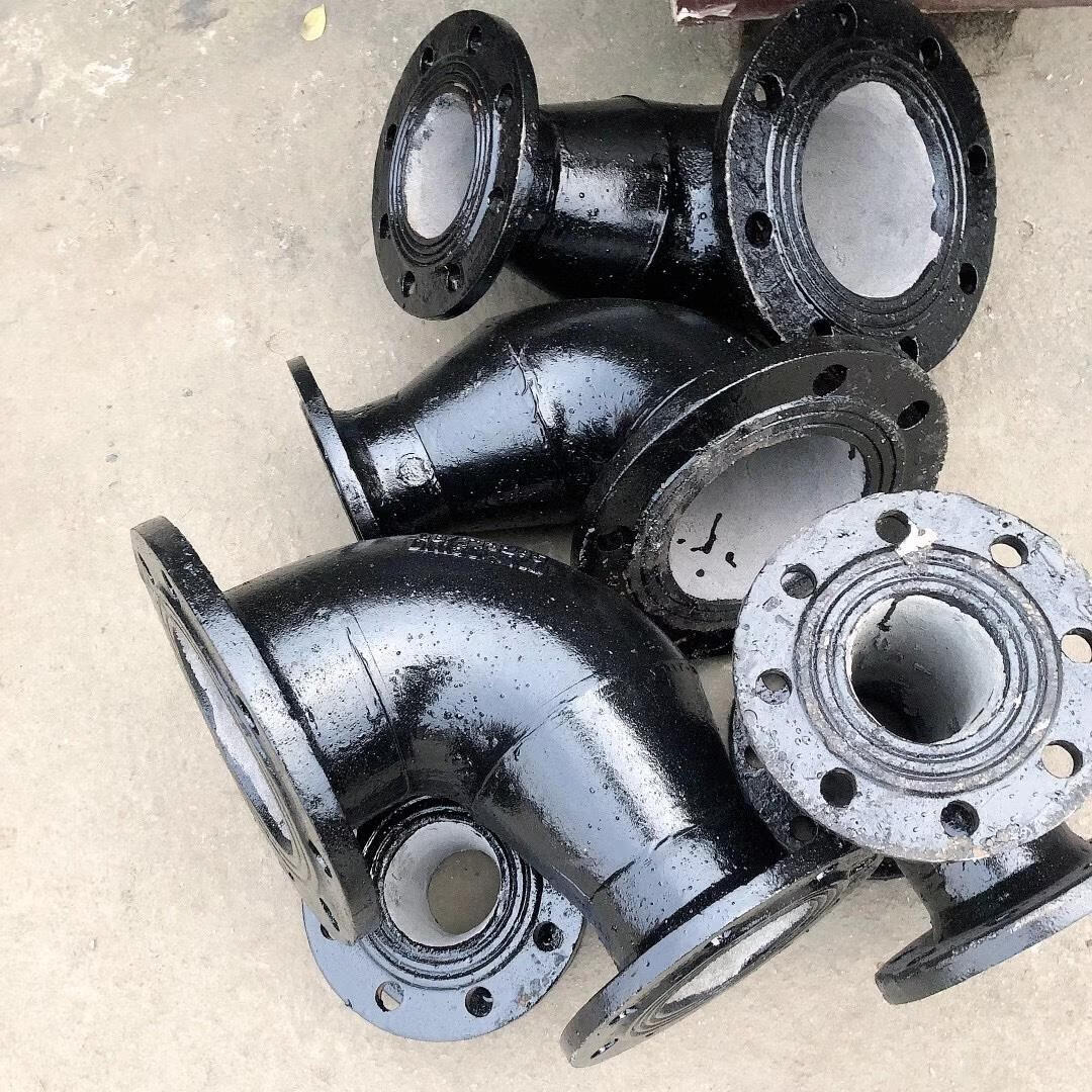 仁聚益球墨铸铁管件 球墨铸铁双盘变径弯头 法兰异径弯头 双盘法兰