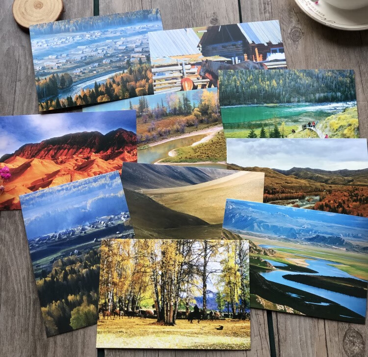 明信片喀纳斯月亮湾白哈巴村草原雪山旅游纪念品 30张 新疆明信片摄影