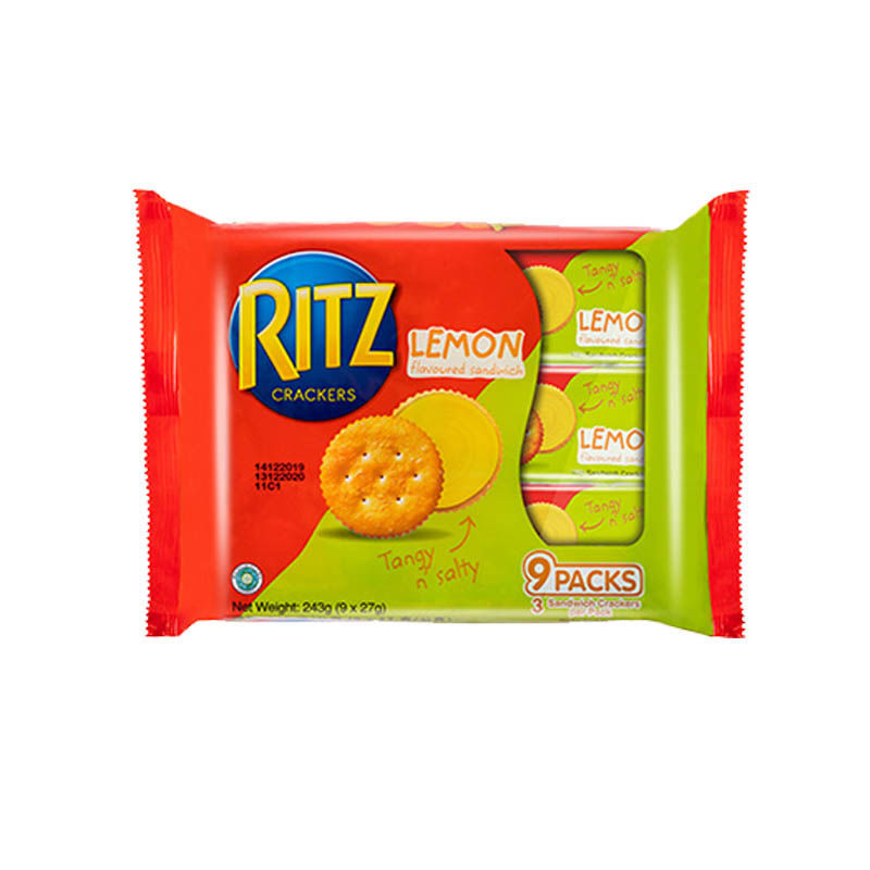 ritz 243克 进口乐之芝士奶酪夹心饼干柠檬味巧克力味休闲独立包装