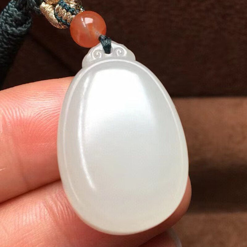 慈心缘 和田玉羊脂平安牌吊坠 男女挂件玉牌送生日礼物28.6*18.7*11mm