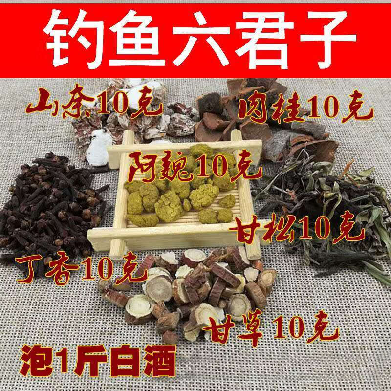 北京同仁堂鲤鱼六君子药酒钓鱼小药6君子泡制中药酒阿魏甘草香松 六