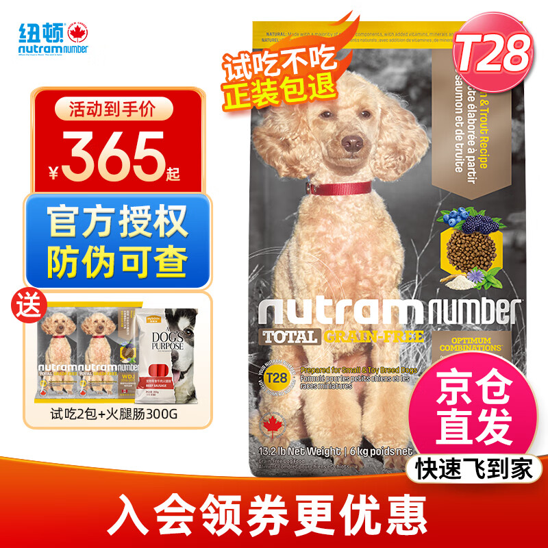 纽顿狗粮 加拿大进口 成犬幼犬通用型0谷物全价犬粮 T28全龄犬粮6kg【鲑鱼&鳟鱼】属于什么档次？