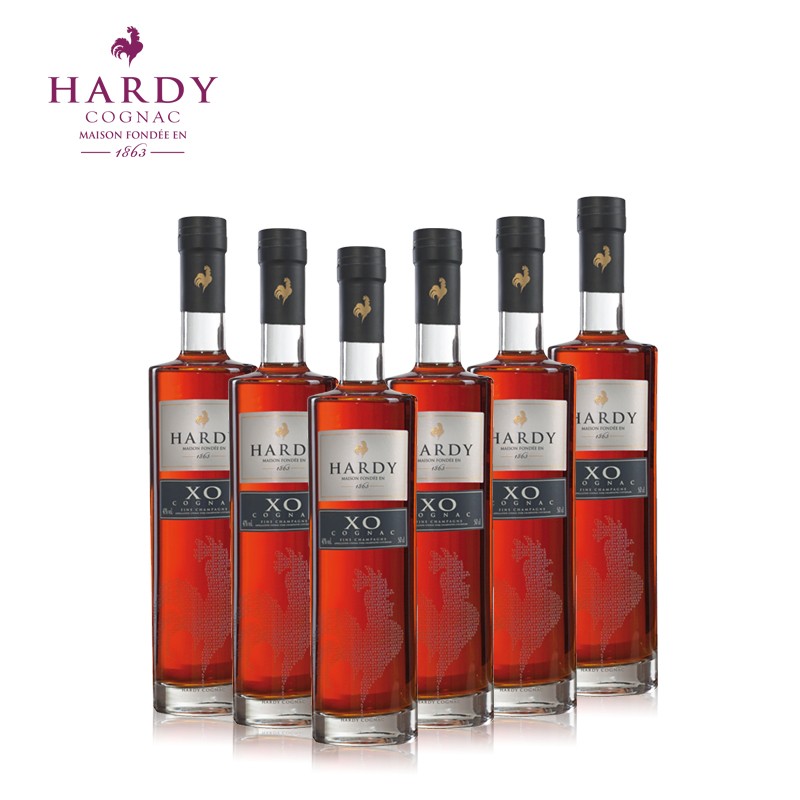 贺迪 hardy法国原瓶原装进口洋酒 xo系列 干邑白兰地700ml六支装新品