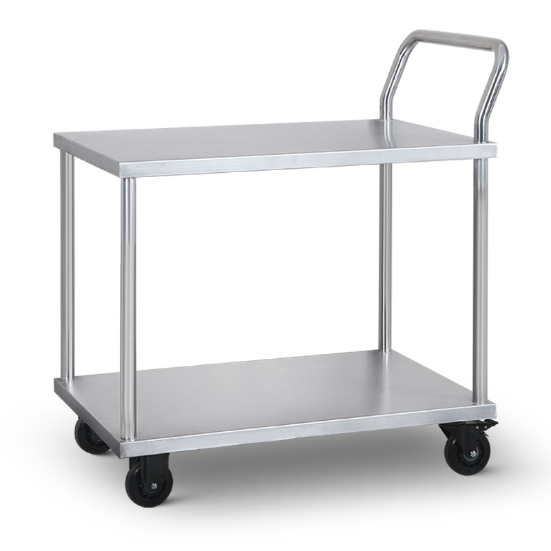 85cm×56cm×95cm 不锈钢双层实验室手推车器械设备拉货平板车