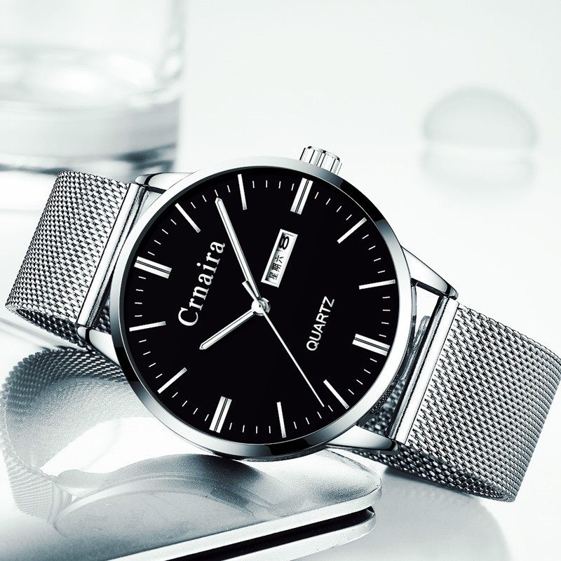 卡奈亚(crnaira)品牌手表个性概念黑科技防水男表双日历腕表夜光全黑