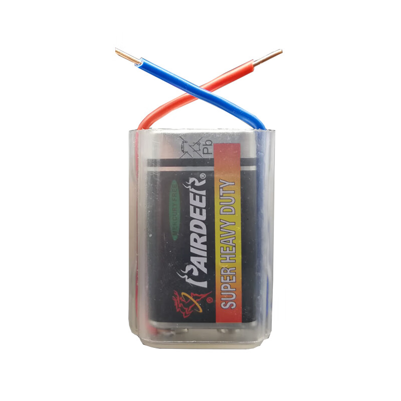 京森臻双鹿 9v电池 不锈钢检测专用电池 带导线 检测液专用9v电池