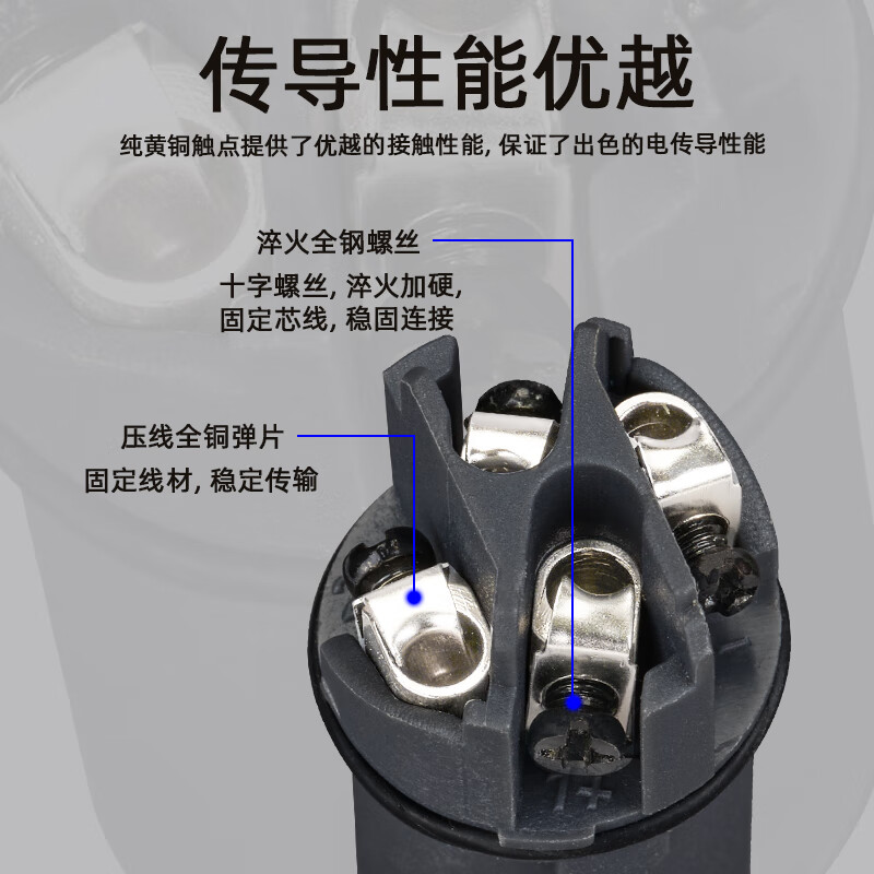 罗科斯通 四芯音响插头座航空喇叭音箱环形欧姆头专业演出防水连接 RS4FP-WP 20个装