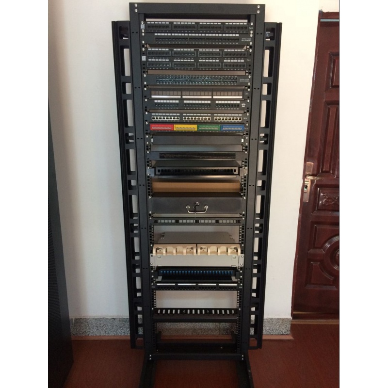 2-2米机柜网络布线工程开放式机架样品展示柜 22u