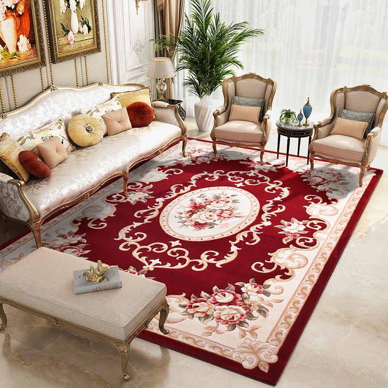 致尚美学100%定制新西兰羊毛地毯客厅欧美式复古中式卧室床边毯新疆民族风 9166R红色-手工定制 2.4米x3.4米-定制