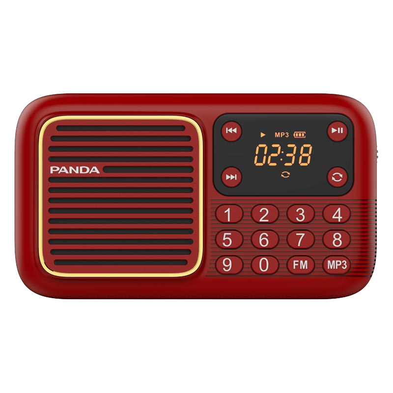 百亿补贴：熊猫（PANDA）S1收音机老人插卡音箱老年唱戏机听戏听歌戏曲播放器老年人专用半导体小广播音乐播放机便携式音响 红色【含数据线+手腕带】