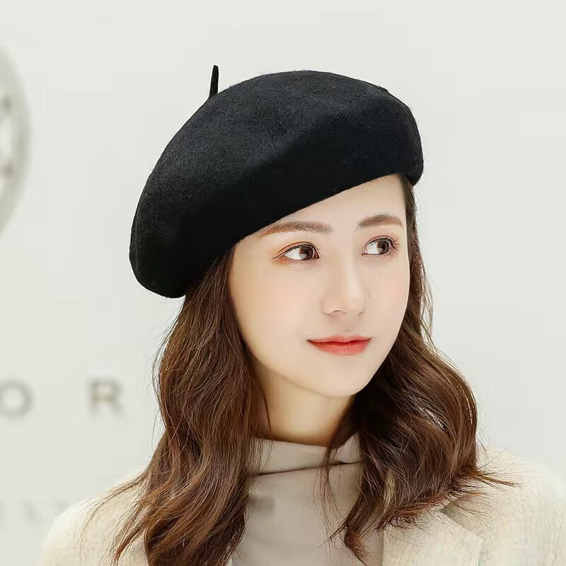 仰亲头大戴的帽子头大适合的大脸圆脸大号女贝雷帽大头围60cm秋冬季 黑色 （60-62cm）怎么看?