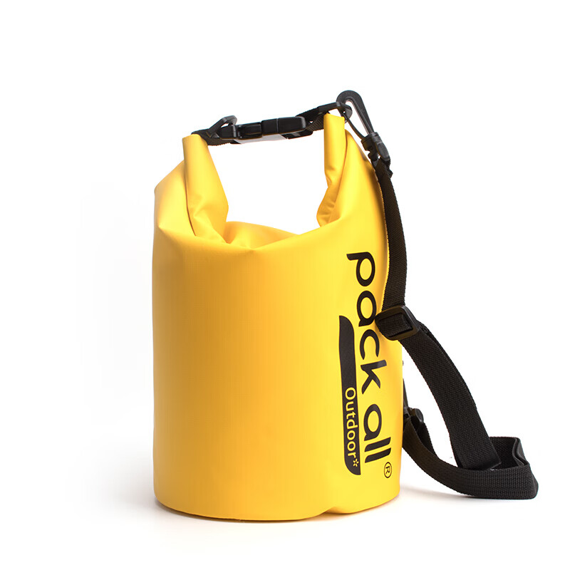 美国pack all游泳包健身包沙滩收纳户外相机漂流袋男女运动包 5l 黄色