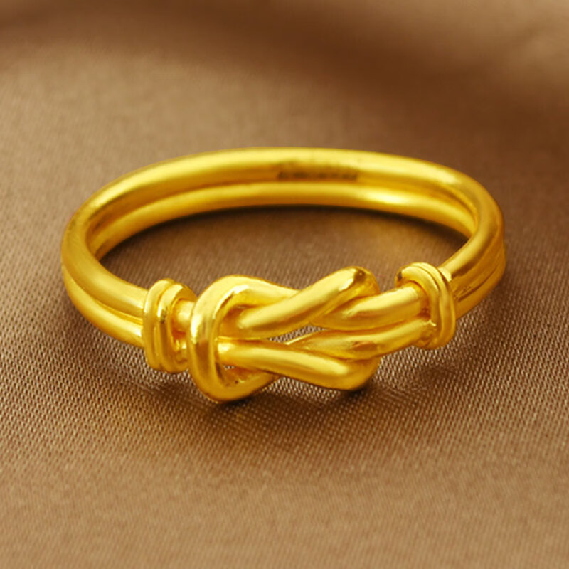 匠蕴黄金戒指男女足金999新款创意手工扭丝实心大气个性尾戒送礼 9号