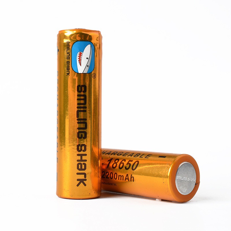 微笑鲨电池 18650大容量移动电源可充电 锂电池新 蓝色