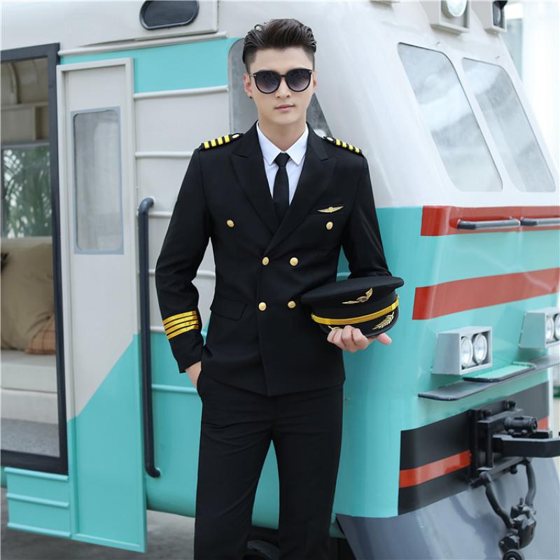 航空服装机长制服中国机长空少制服帅气航空学生班服肩章飞行青年演出