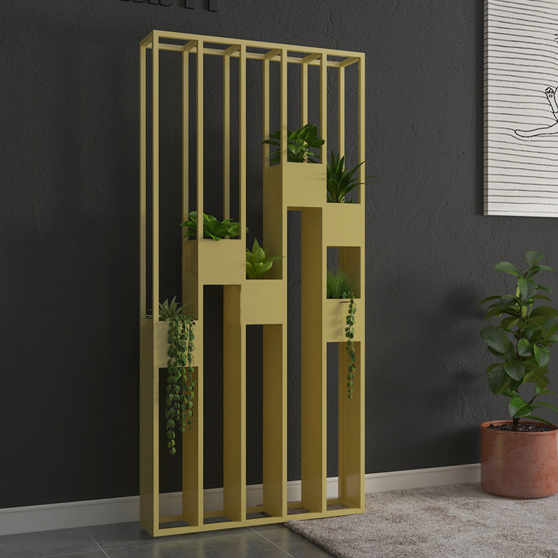 北欧铁艺隔断置物架屏风商业办公工业风装饰玄关柜展示架客厅定制花架