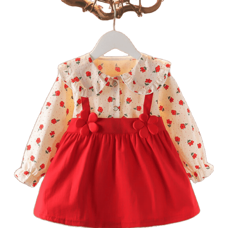 tasidi-g一岁半婴儿幼儿秋装裙子女宝宝衣服可爱碎花裙2女童连衣裙3