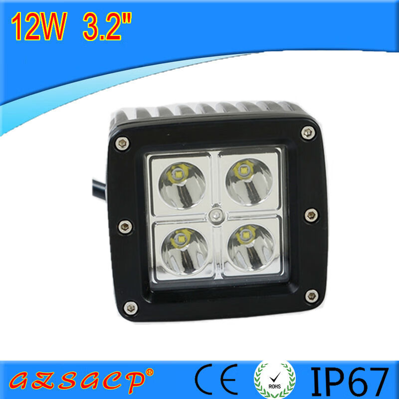 clcey适用于4寸18w方形方灯12v24v汽车led工程检修灯工作灯牧马人越野