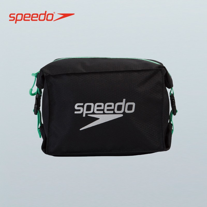 Speedo/速比涛游泳包 沙滩包男女小号便携手提防水包运动健身装备收纳包袋 黑色/荧光绿