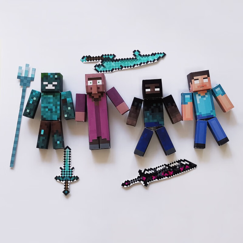 酷能我的世界纸模烦村烦人的村民纸模溺尸王蛇刃村民芥末him分身战神