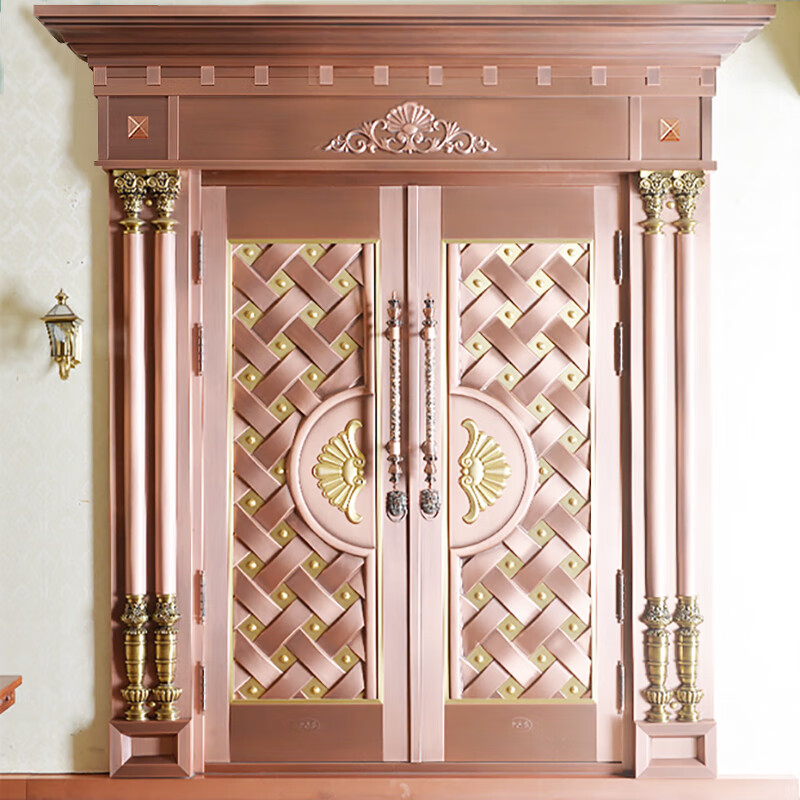 进户门庭院大门防盗门农村自建房入户门 [标准版]镀锌管骨架-镀铜0