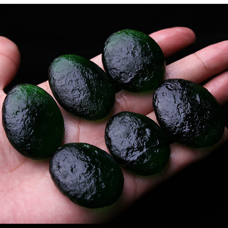 天然捷克翠绿陨石原石diy吊坠 疗愈灵性宇宙能量石消忧郁项坠 捷克绿