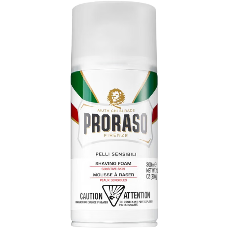 PRORASO男士剃須泡沫 滋潤舒緩刮胡子泡沫低敏型 38節禮物 裝  300ml 1瓶