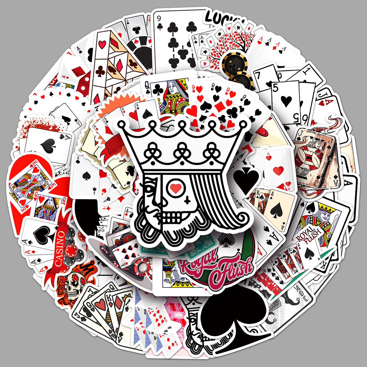 poker diy手账素材平板电脑行李箱贴画 防水无痕不留胶创意装饰 扑克