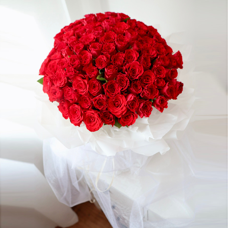 一花一恋99朵红玫瑰鲜花速递同城配送生日礼物表白求婚送女友老婆闺蜜