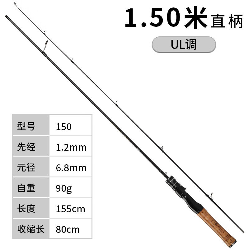 达瓦远投路亚竿马口尚星马口竿ul调弹射碳素微物套装水滴轮纺车轮 1.