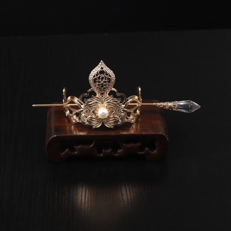 觅馨汉服头饰超仙古装束发冠发簪套装古风宫廷古代男女发饰品 莲花