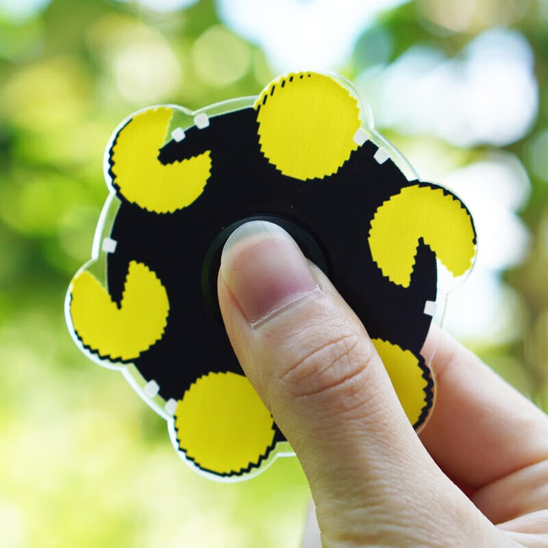 爱乐心动态指尖陀螺旋转奔跑效果鸣人佐助手指减压玩具火影龙珠动漫人物 贪吃豆款 铁盒装+说明书