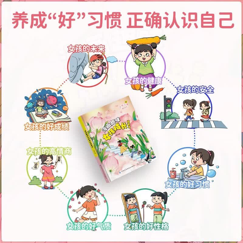 漫画趣味女孩成长启蒙书 精装硬壳小学生一二三四五六年级心理学情商情绪社交家庭教育父母育儿童趣味启蒙科普百科绘本读物详情图