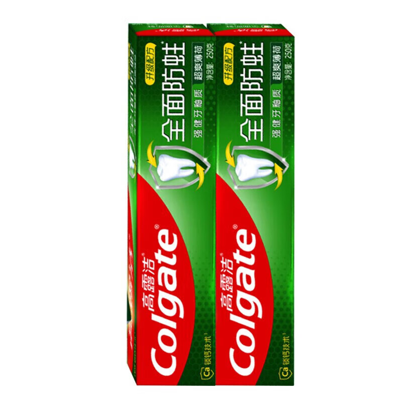 高露洁(colgate) 牙膏 全面防蛀超爽薄荷牙膏250g*2支 新旧包装 洁齿