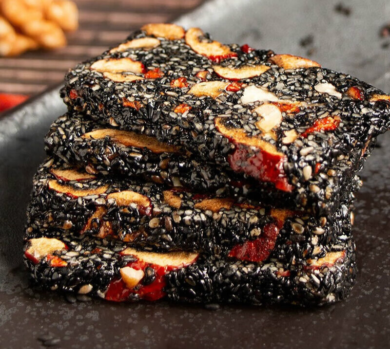 新食道黑芝麻糕核桃糕黑芝麻零食芝麻核桃糕零食手工核桃软糕