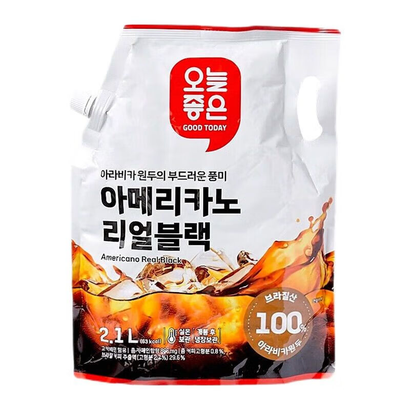 食芳溢韩国进口皮可米 美式黑咖啡即饮咖啡饮料家庭量贩装大包 乐天美式咖啡 2.1L