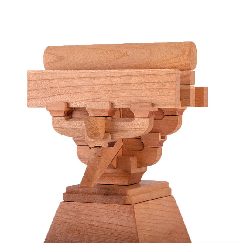 拉迪图斗拱古建筑手工榫卯积木斗拱实木中式制拼装结构玩具仿古模型