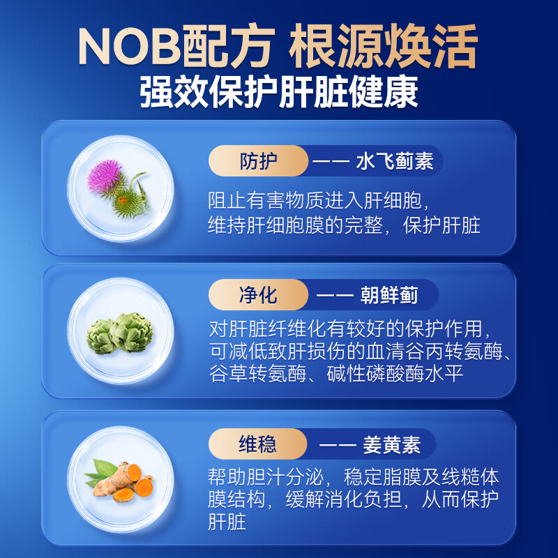 NOOBO水飞蓟奶蓟草护肝片120粒男女性养肝胶囊含姜黄加班熬夜应酬喝酒 奶蓟草护肝胶囊2瓶（阶段装）