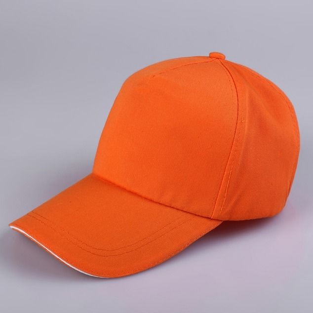 雷事兴广告帽子鸭舌帽多款颜色棉布料可调节支持印字定制工装帽 橘红