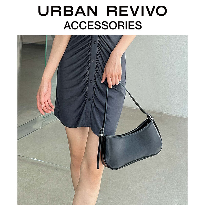 URBAN REVIVO2023夏季新款女士简约气质法棍腋下单肩包UAWB32279 黑色高性价比高么？
