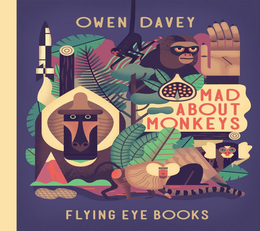 英文原版 owen davey 动物科普绘本系列:猴子 精装 mad about monkeys