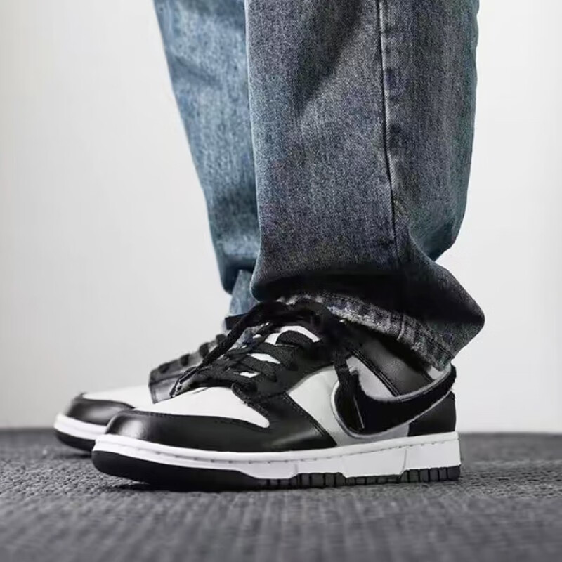 耐克(nike)dunk low男子低帮运动休闲滑板鞋 dq7683 黑灰 摇粒绒dq